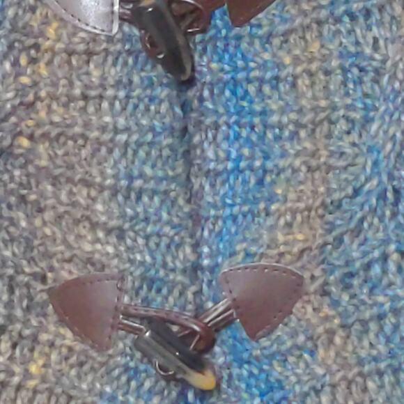 Lineamaglia Cardigan Sweater Green Marled Short Sleeve Collar Wool Blend Italy S - Picture 3 of 10